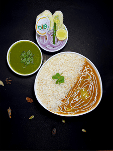 Dal Makhani Chawal With Boondi Raita