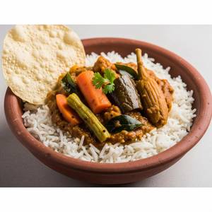 Ghee Sambar Rice With Papad(750Ml)