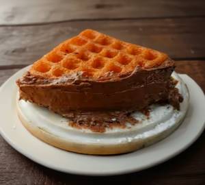 Coffee mocha ice cream waffle