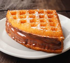 Belgian milk ice cream waffle