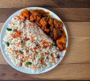 Vegetable Fried Rice With Chicken Kosha