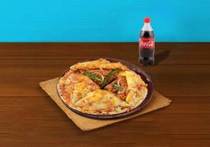 Cheese Burst Chicken Keema Stuffed Pizza + Free Coke (250 Ml)