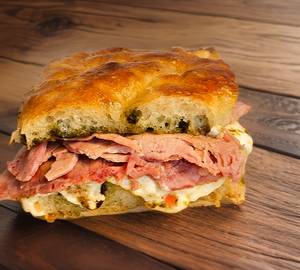 Focaccia Burrata Pork Ham Sandwich