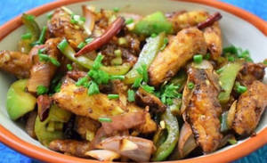 Baby Corn & Mushroom Chilli