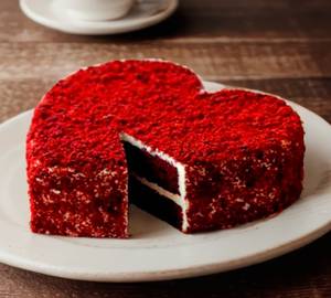 Red velvet heart shape cake