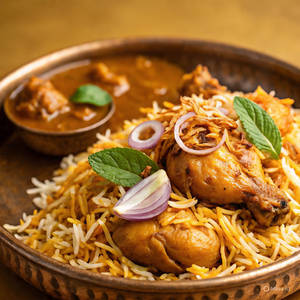Chicken Biryani +Chicken Gravy                                            