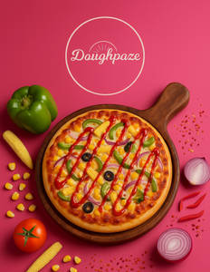 Spicy Desi Veggie Pizza