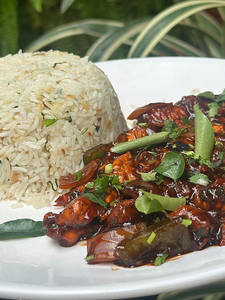 Manchurian Chicken With Butter Garlic Rice Combo