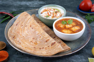 Aloo Tamatar Sabji with Paratha + Dahi Bhalle Combo