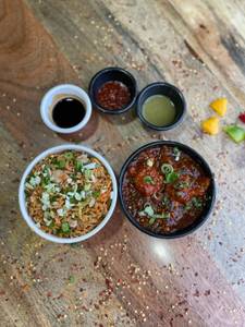 Schezwan Fried Rice & Veg Manchurian Bowl