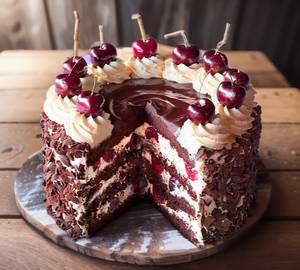 Dense black forest cake 500 gm