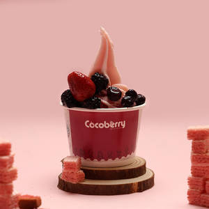 Strawberry Frozen Yogurt (with Toppings)