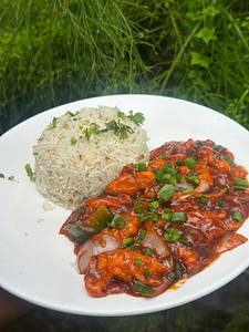 Cheesy Tabasco Chicken With Butter Garlic Rice Meal