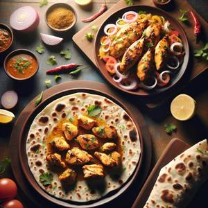 Chicken Kanti 4Pcs With 2 Rumali Roti