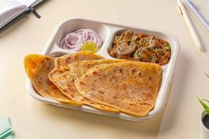Mushroom Masala with Paratha Lunchbox