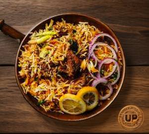 Chicken Dam biriyani gravy salad