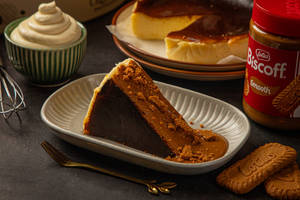 Biscoff Burnt Basque Cheesecake Slice