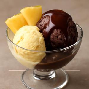 Ice cream chocolate pineapple mix