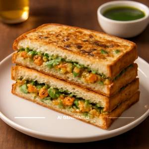 Garlic ghughra sandwich
