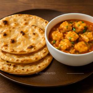 5 butter roti with paneer ki sabzi