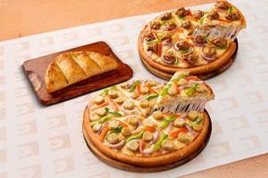 Double Delight Non-Veg Combo (2 Non-Veg Pizzas) & (Free Garlic Bread)