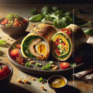 1 Pc Double anda roll with 1 pc veg roll                           