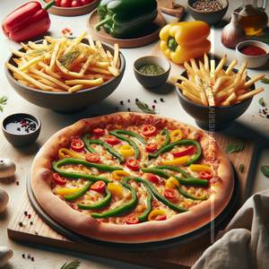 Capsicum Pizza + Fries                                            