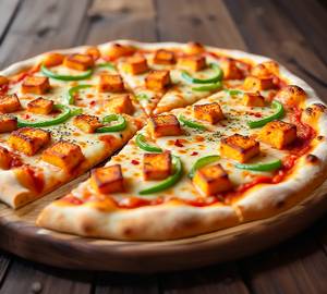 Capsicum paneer pizza