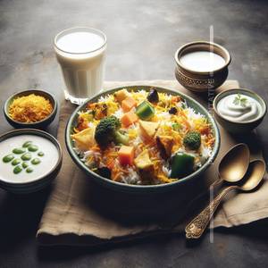 Veg Biryani + Chaas + Raita