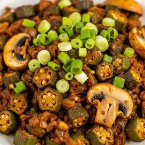 Bhindi Mushroom Hara Pyaza