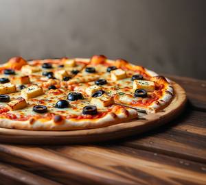 Black olive paneer pizza