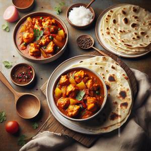 Chicken Masala with 2 Pc Plain Chapati                                            