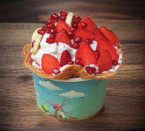 Yogurt With Fresh Fruits Gelato Sundae