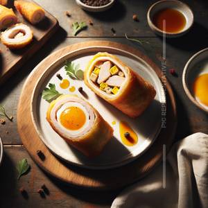 1 Pc Anda Chicken Roll with 1 Pc chicken roll                           