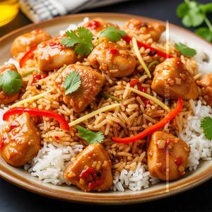Chicken Schezwan Rice  [ Boneless ]  [ 1/2 Kg ]