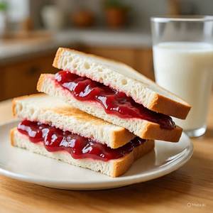 Bread butter jam sandwich 