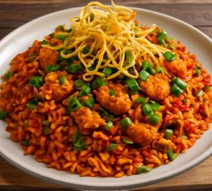 Chicken schezwan triple fried rice