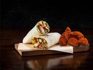 Atomic Chicken Wrap + 4 Pc Very Peri Wings