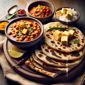 Paneer Paratha With Chole