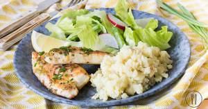 Grilled Fish With Mashed Potato/sweet Potato