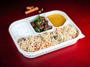 Andhra Veg Biryani With Mushroom Pepper Dry Box