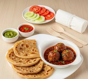 Pure Jain - Vegetable Manchurian Paratha Combo