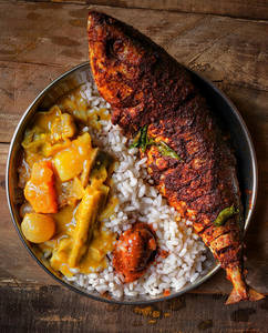 Grilled Fish Rice Meal