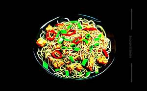 Singapore noodle chicken