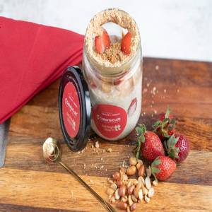 High Protein Strawberry Peanut Butter Overnight Oats