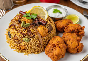 Chicken Biryani & Chicken Pakoda
