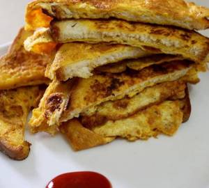 Bread chicken omelette