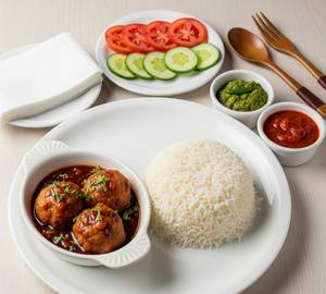 Pure Jain - Vegetable Manchurian Chawal Combo