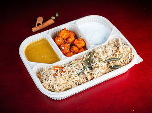 Andhra Veg Biryani With Paneer Sholay Box