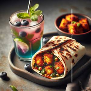 Aloo Tikki Wrap with Blueberry                                          